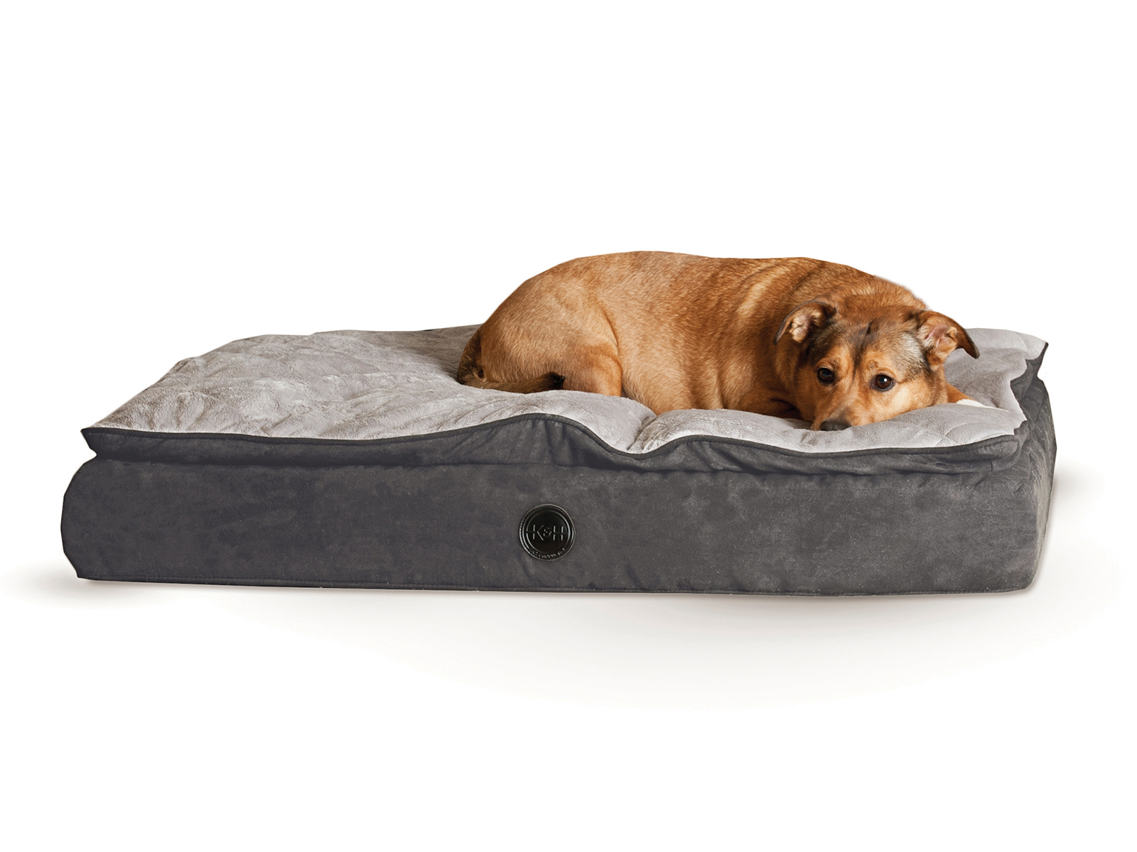K and H Pet Products Medium Feather-Top Orthopedic Bed | Gray